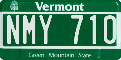 VT license plate NMY710