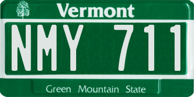 VT license plate NMY711