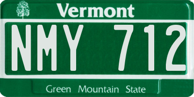 VT license plate NMY712