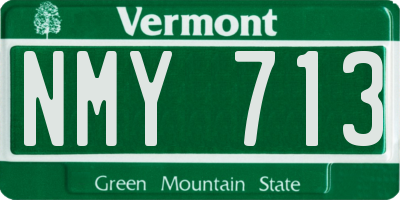 VT license plate NMY713