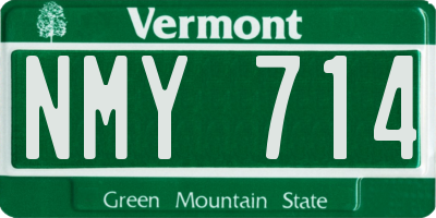 VT license plate NMY714