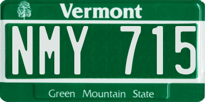 VT license plate NMY715