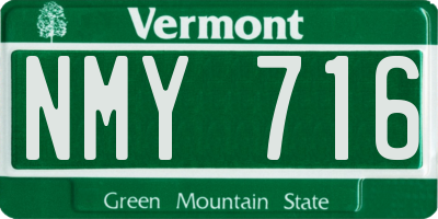 VT license plate NMY716