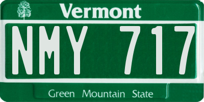 VT license plate NMY717