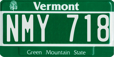 VT license plate NMY718