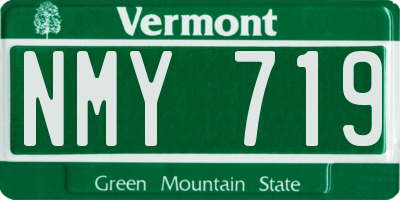 VT license plate NMY719