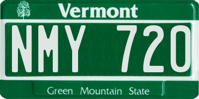 VT license plate NMY720