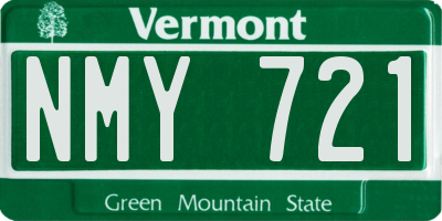 VT license plate NMY721