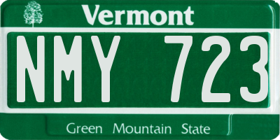 VT license plate NMY723