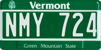 VT license plate NMY724