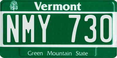 VT license plate NMY730