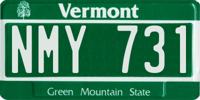 VT license plate NMY731