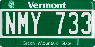 VT license plate NMY733