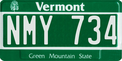 VT license plate NMY734