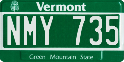 VT license plate NMY735