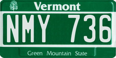 VT license plate NMY736