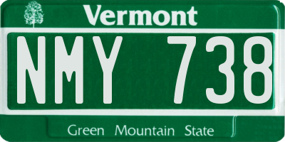 VT license plate NMY738