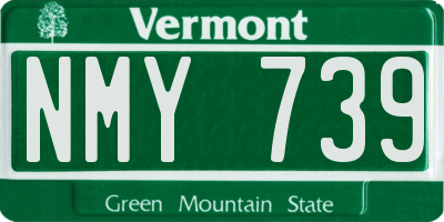 VT license plate NMY739