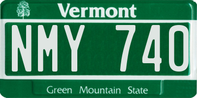 VT license plate NMY740
