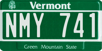 VT license plate NMY741