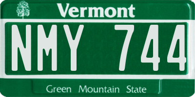 VT license plate NMY744