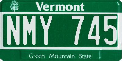 VT license plate NMY745