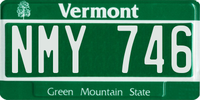 VT license plate NMY746