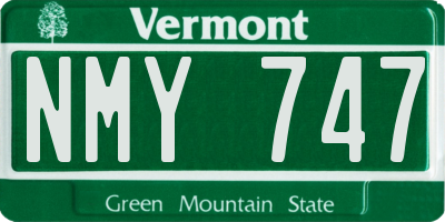 VT license plate NMY747