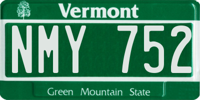 VT license plate NMY752