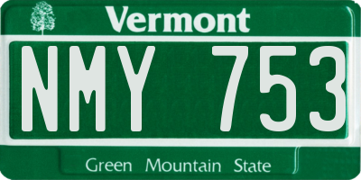 VT license plate NMY753