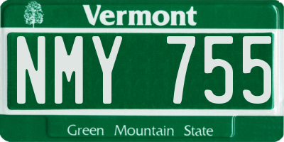 VT license plate NMY755