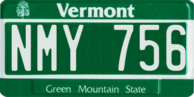 VT license plate NMY756