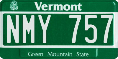 VT license plate NMY757