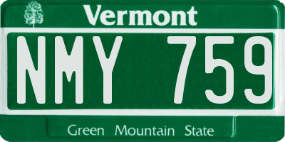 VT license plate NMY759