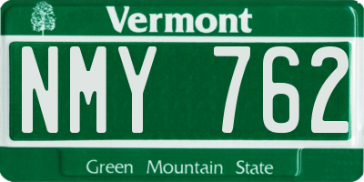 VT license plate NMY762