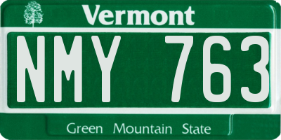 VT license plate NMY763