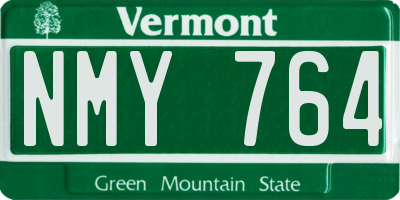 VT license plate NMY764