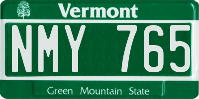 VT license plate NMY765