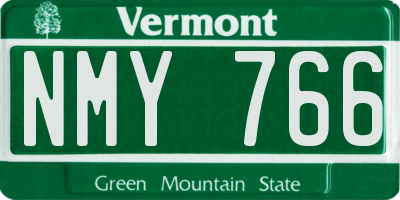 VT license plate NMY766