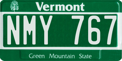 VT license plate NMY767
