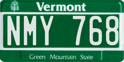 VT license plate NMY768