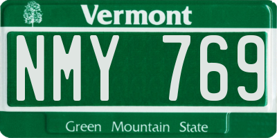 VT license plate NMY769