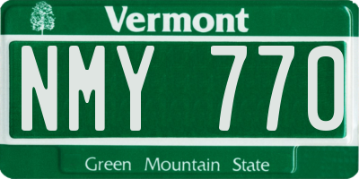VT license plate NMY770