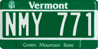VT license plate NMY771