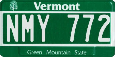 VT license plate NMY772