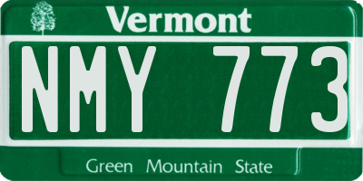 VT license plate NMY773
