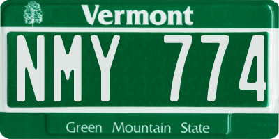 VT license plate NMY774