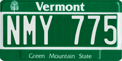 VT license plate NMY775