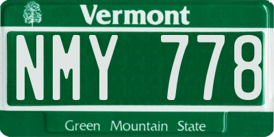 VT license plate NMY778