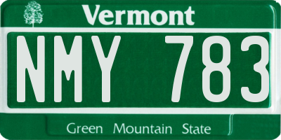VT license plate NMY783